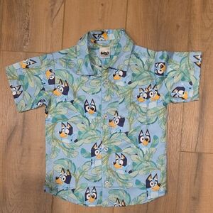 Bluey Buttondown Hawaiian Shirt Boys Size 6
